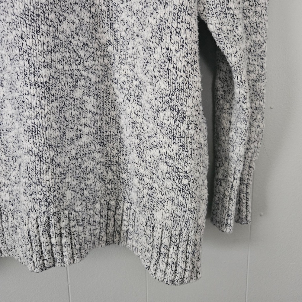 L.L. Bean Roll‎ Neck Sweater Womens Large White Marled Cotton Pullover Coastal - Picture 3 of 5